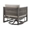 Armen Living Cuffay Outdoor Patio Swivel Glider Lounge Chair in Dark Brown Aluminum with Cushions 840254332461 - alternate 2